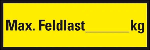 maximale Feldlast, Regalaufkleber